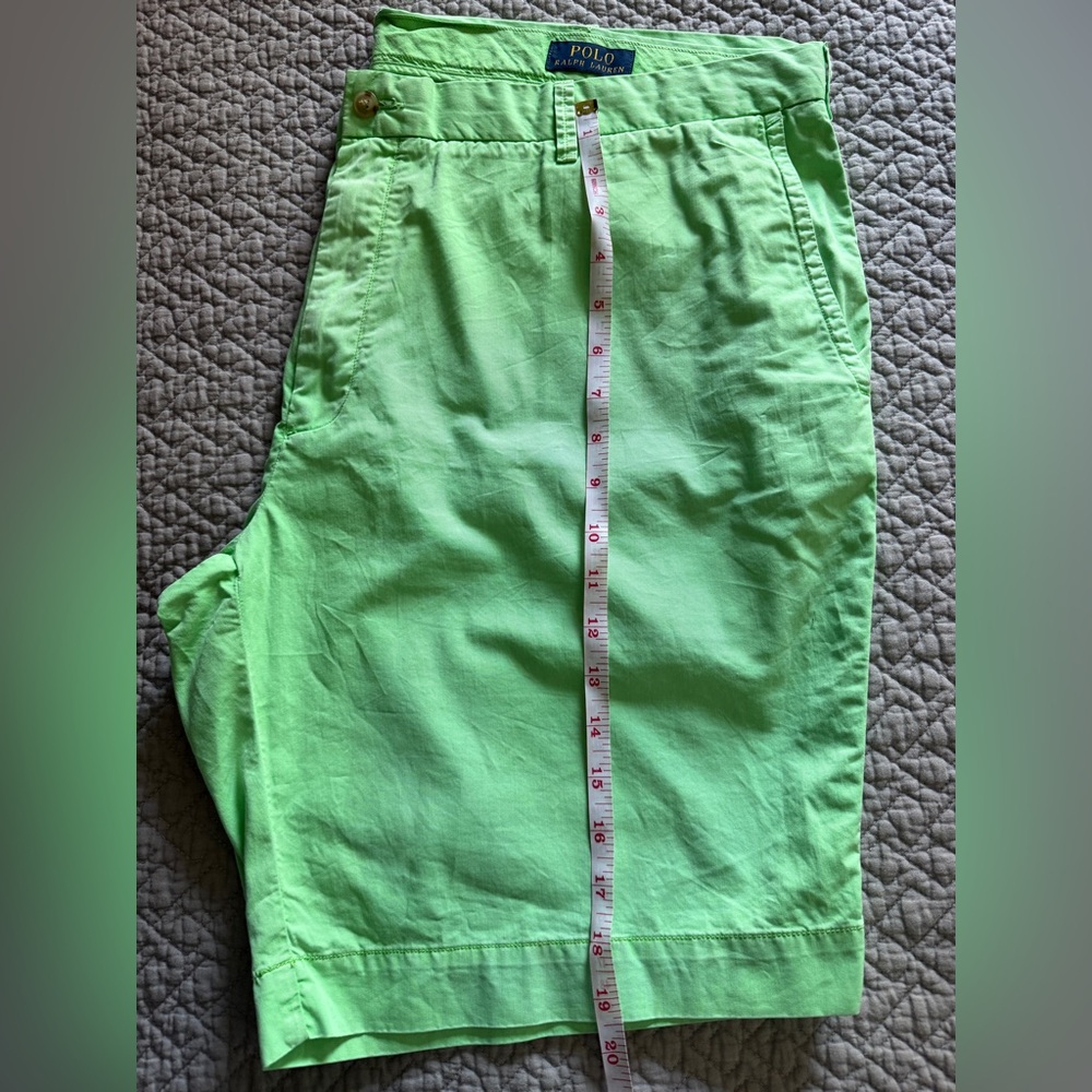 Polo by Ralph Lauren Men's Light Green Flat Front Shorts